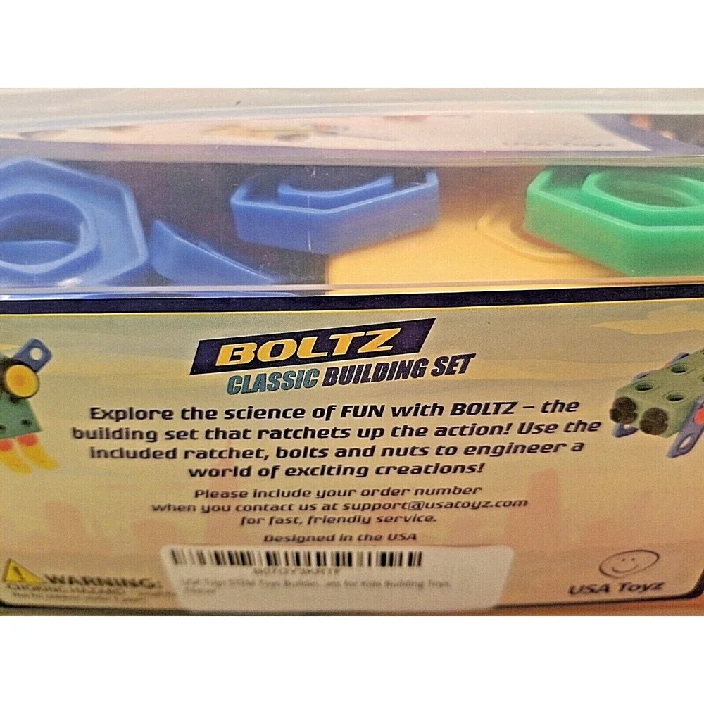 USA Toyz Boltz Classic Building Set 101 Pieces STEM Construction Kids Toy Bin
